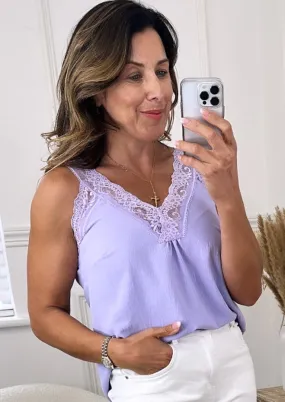 Betty Lilac Lace Trim Cami