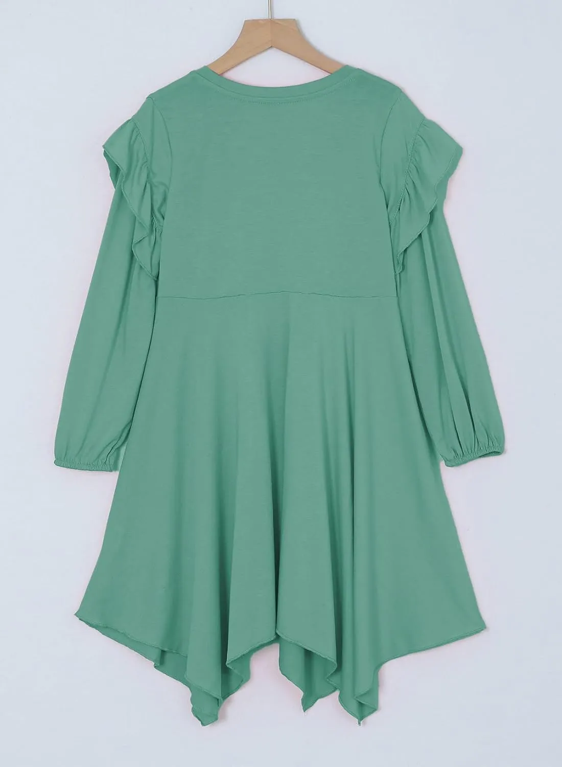 blibean Girl Long Sleeve High Low Dresses Tween Cute Swing Dress Size 6-15 Years