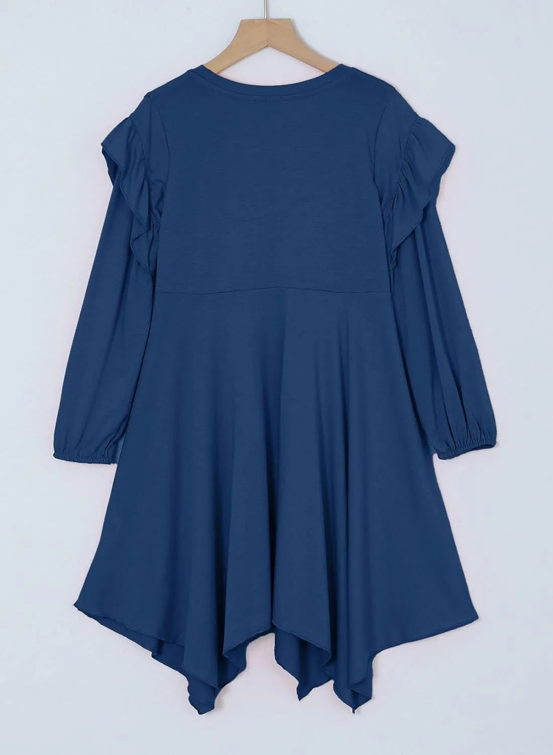 blibean Girl Long Sleeve High Low Dresses Tween Cute Swing Dress Size 6-15 Years