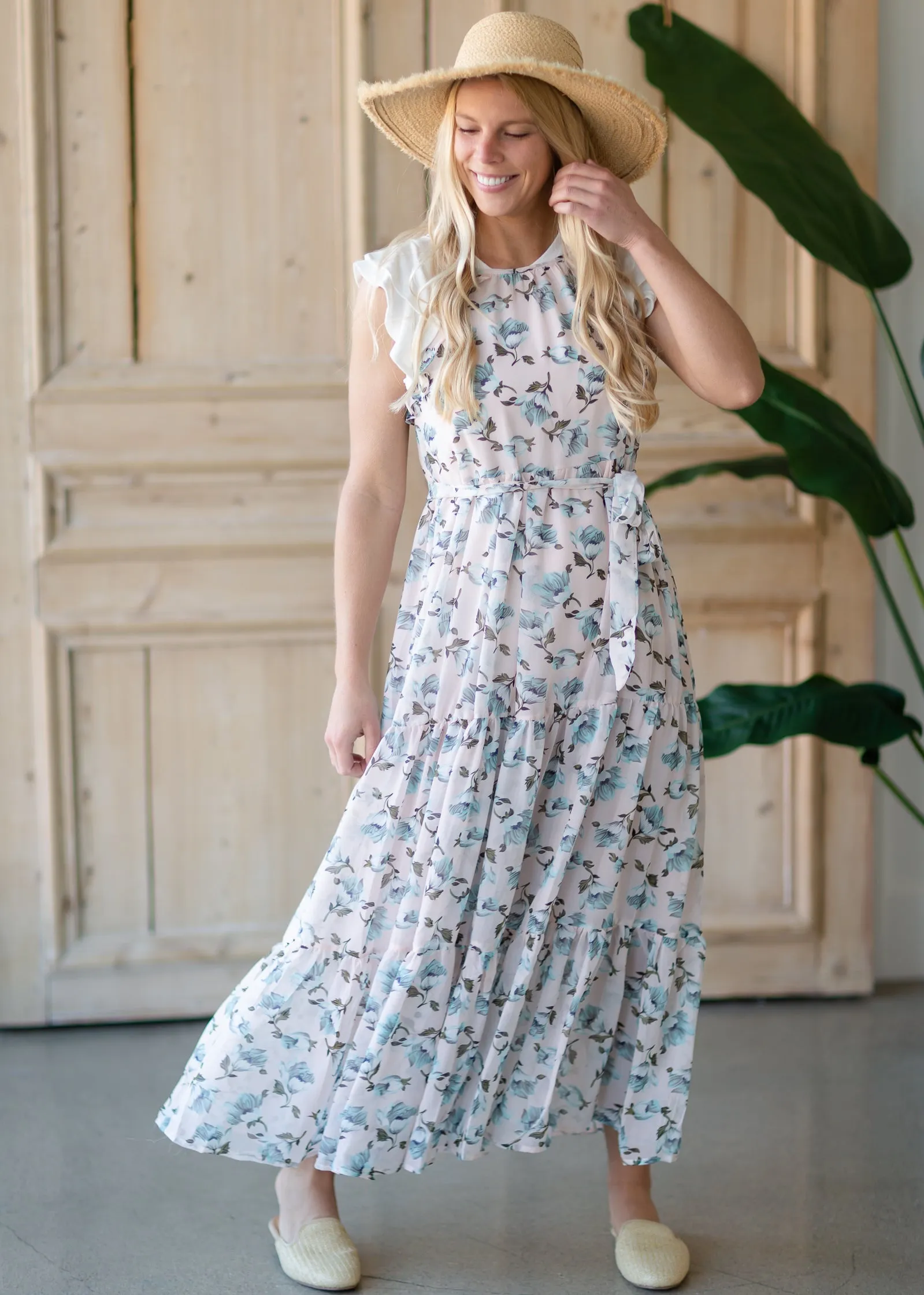 Blush Floral Tiered Maxi Dress - FINAL SALE