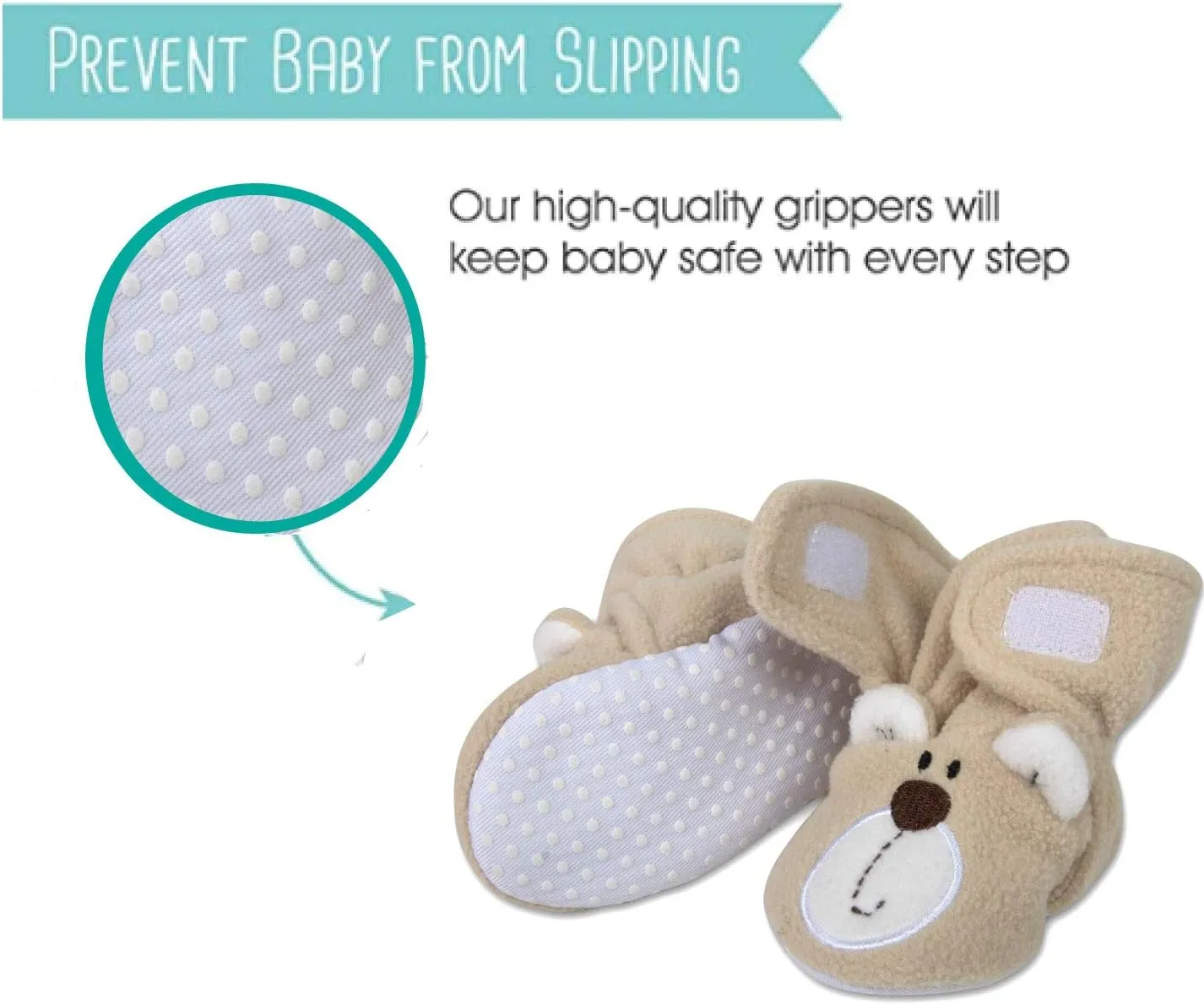 Cozy Fleece Baby Booties- Sherpa Baby Crib Booties Soft Soled Winter Shoes Unisex Fleece Booties Baby Boy, Baby Girl 0-6 Months