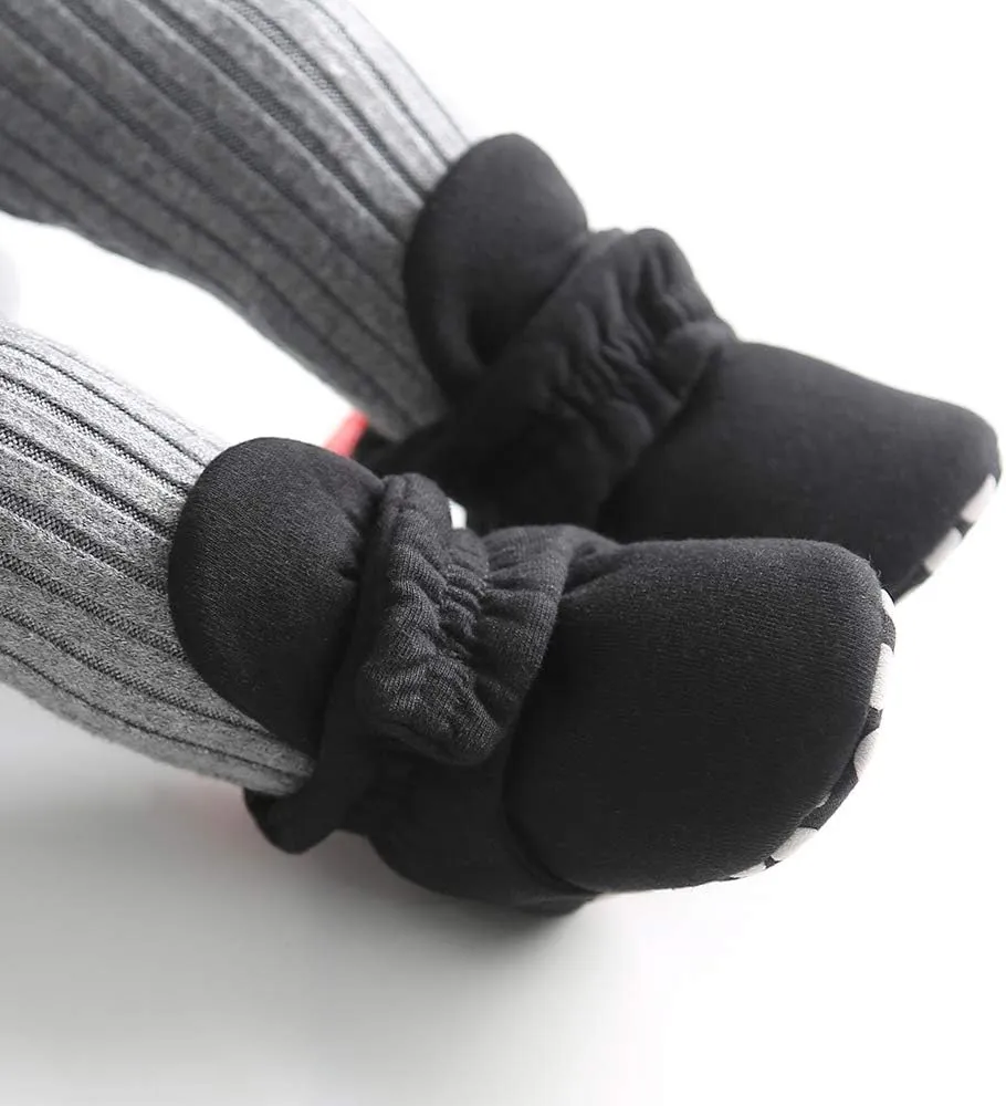 HsdsBebe Unisex Newborn Baby Cotton Booties Non-Slip Sole for Toddler Boys Girls Infant Winter Warm Fleece Cozy Socks Shoes