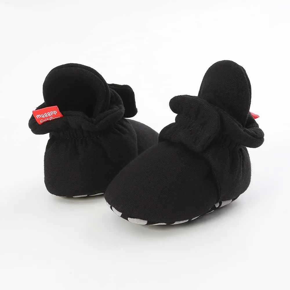 HsdsBebe Unisex Newborn Baby Cotton Booties Non-Slip Sole for Toddler Boys Girls Infant Winter Warm Fleece Cozy Socks Shoes