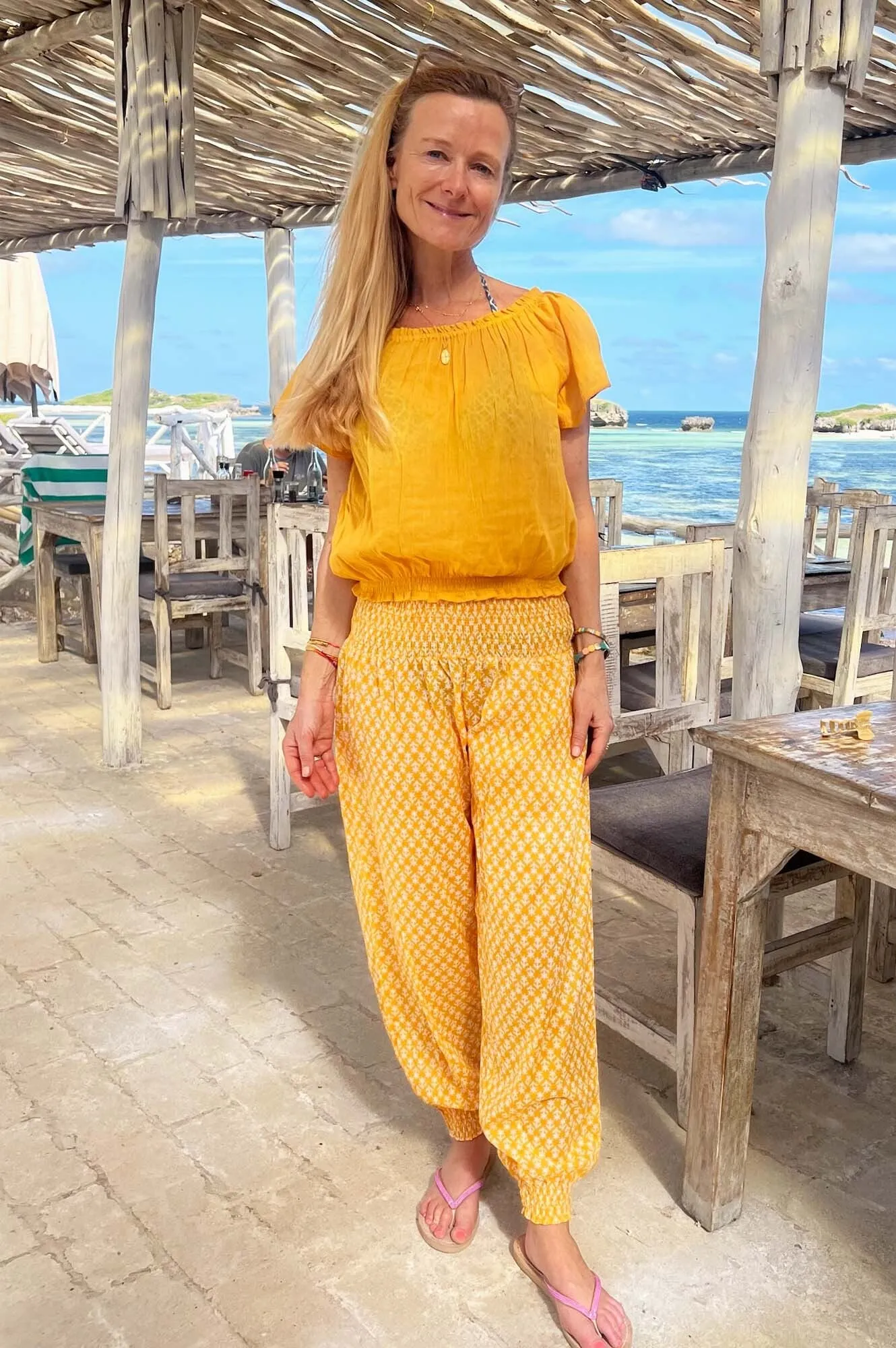 Ilana Frill Organic Cotton Gauze Top | Yellow