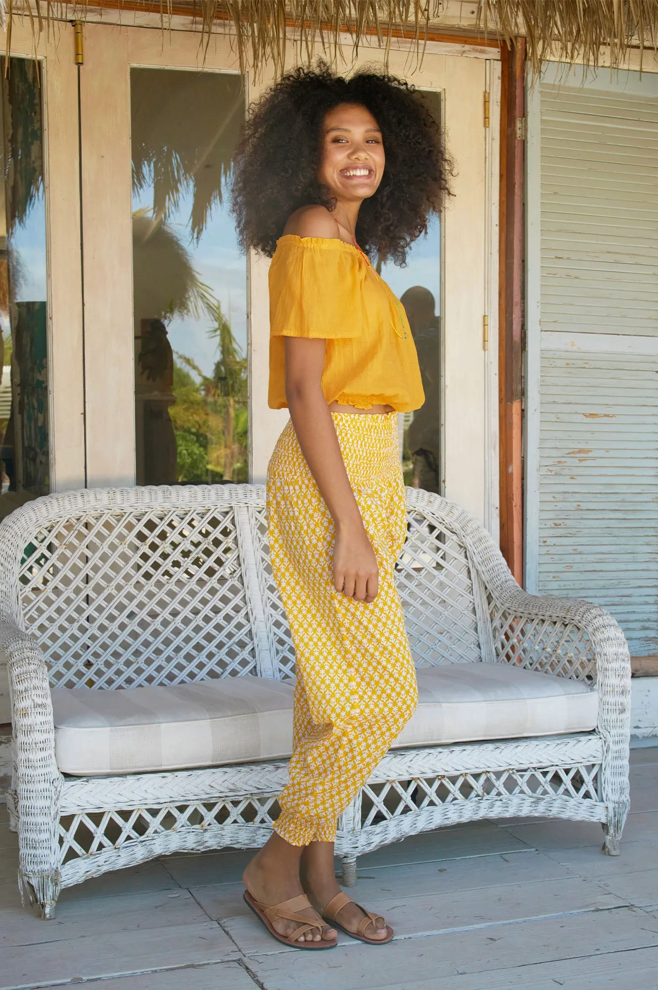 Ilana Frill Organic Cotton Gauze Top | Yellow