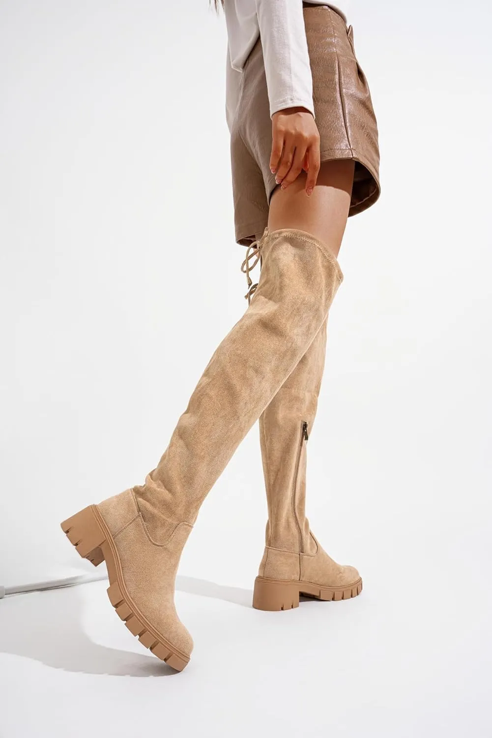 Jeossy Women's 990 Over The Knee High Boots Platform Thigh High Boots Round Toe Long Boots for Women