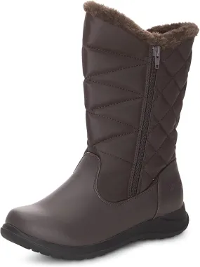 Khombu Women's Carly Winter Boots Warm Faux Fur-Lined Tall Mid-Calf Height with Dual Zippers