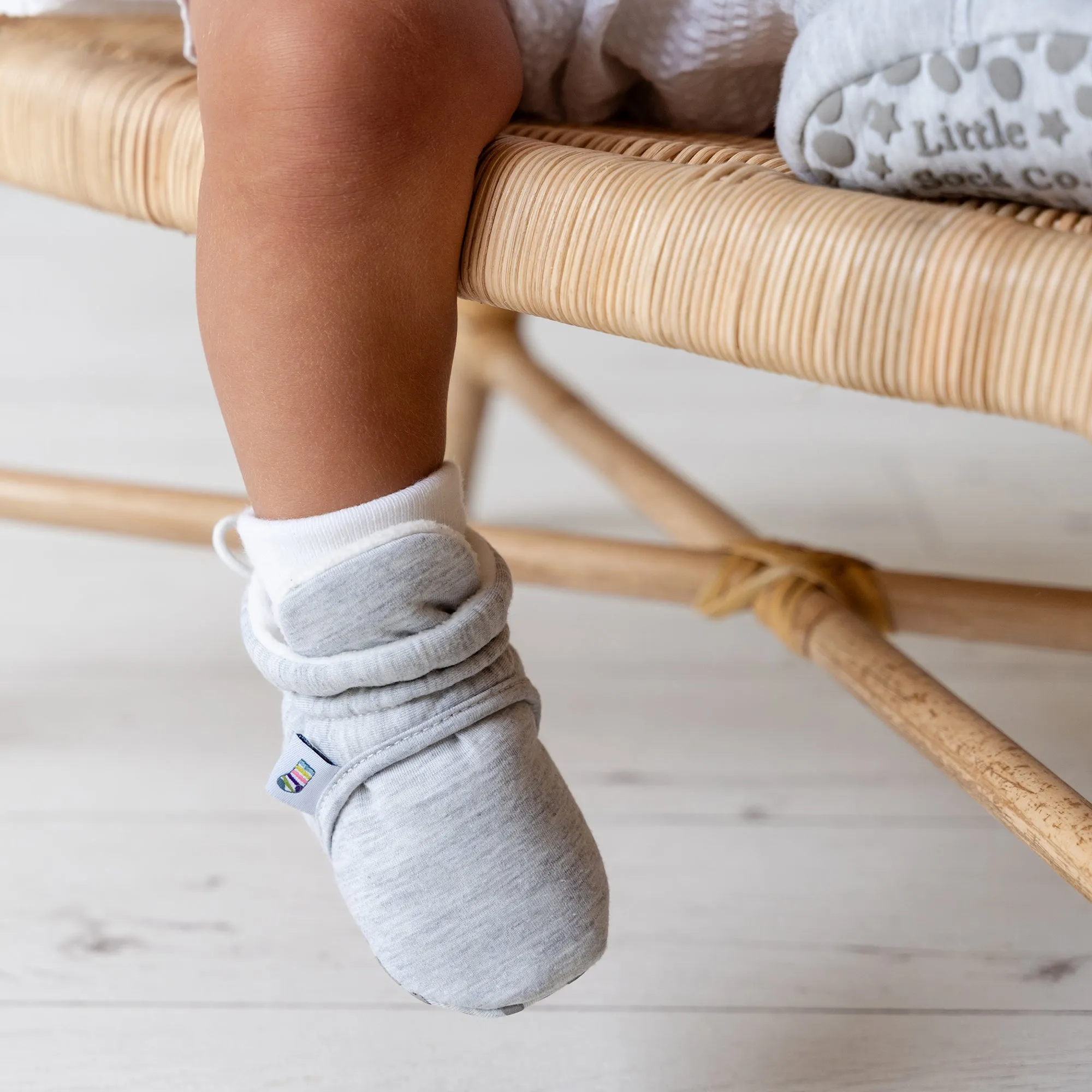 Newborn Stay-on Bootie Bundle - Booties   Leggings   Stay-on Socks - Grey