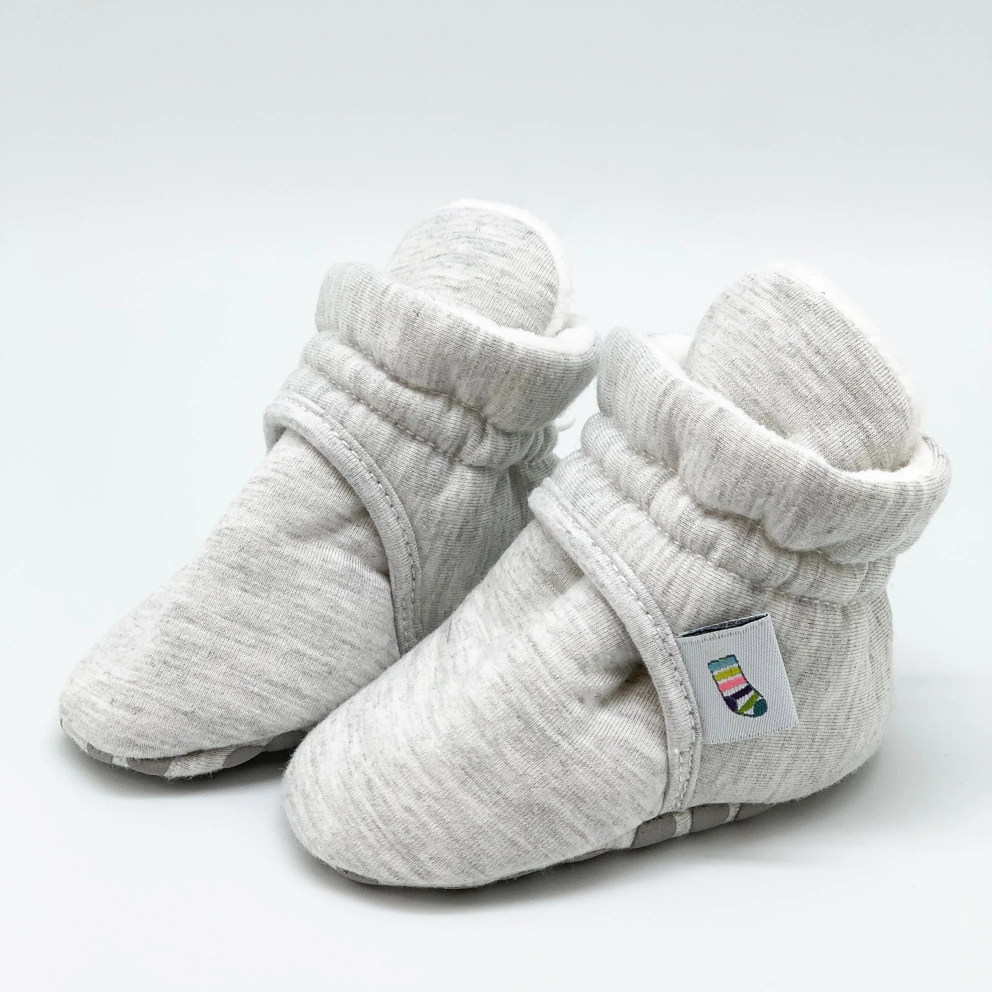 Newborn Stay-on Bootie Bundle - Booties   Leggings   Stay-on Socks - Grey
